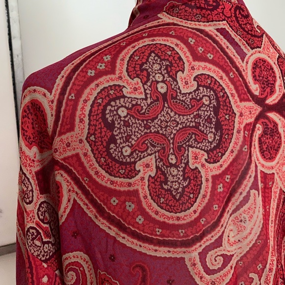 Victoria's Secret Red Paisley Print Robe One Size - Picture 9 of 11
